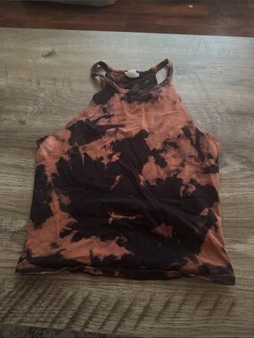 Garage Tie-Dye Halter Tank Top - Brown & Black